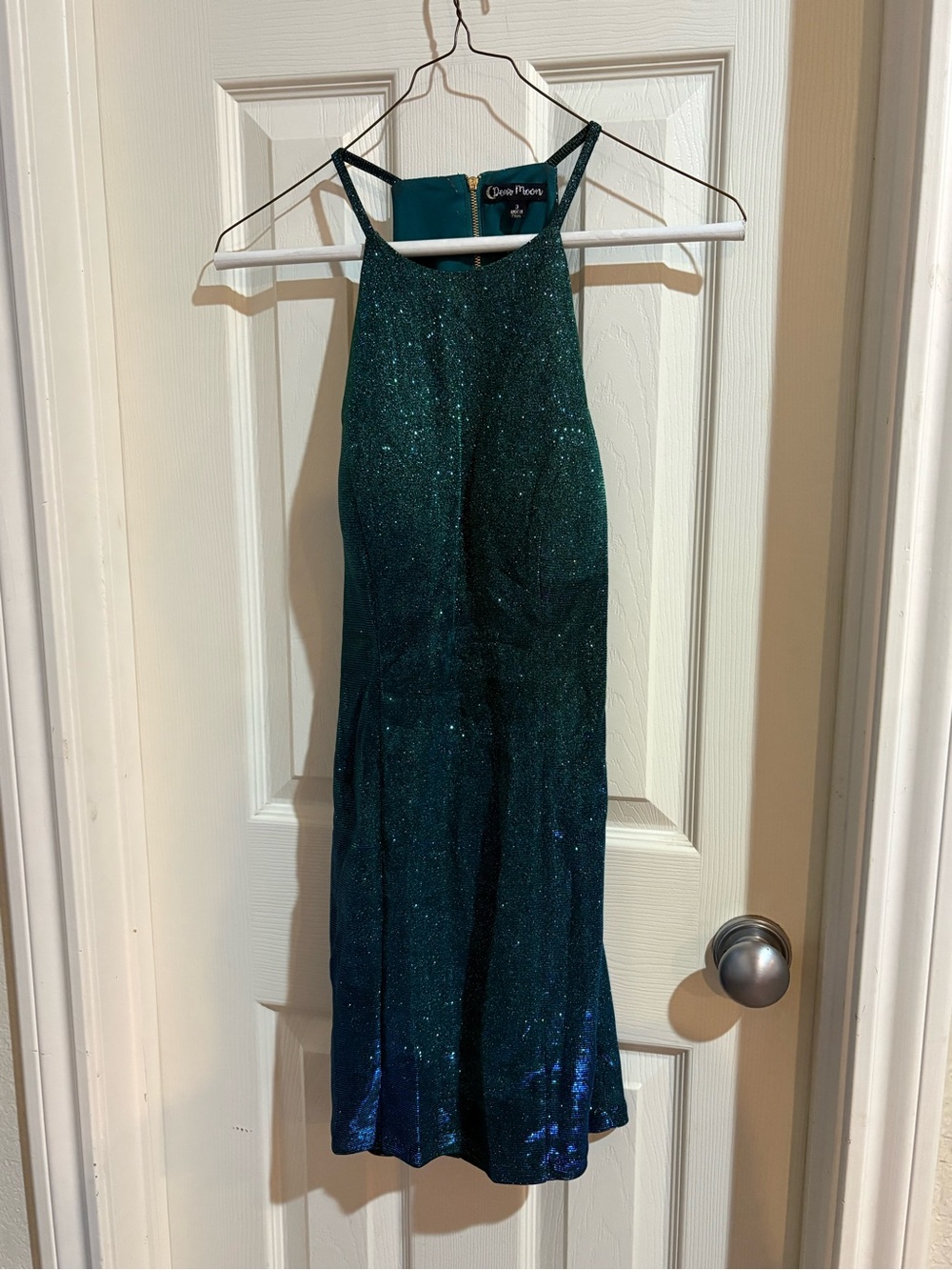 Turquoise sparkly mini dress